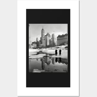 Central Park Winter Scene, 1933. Vintage Photo Posters and Art